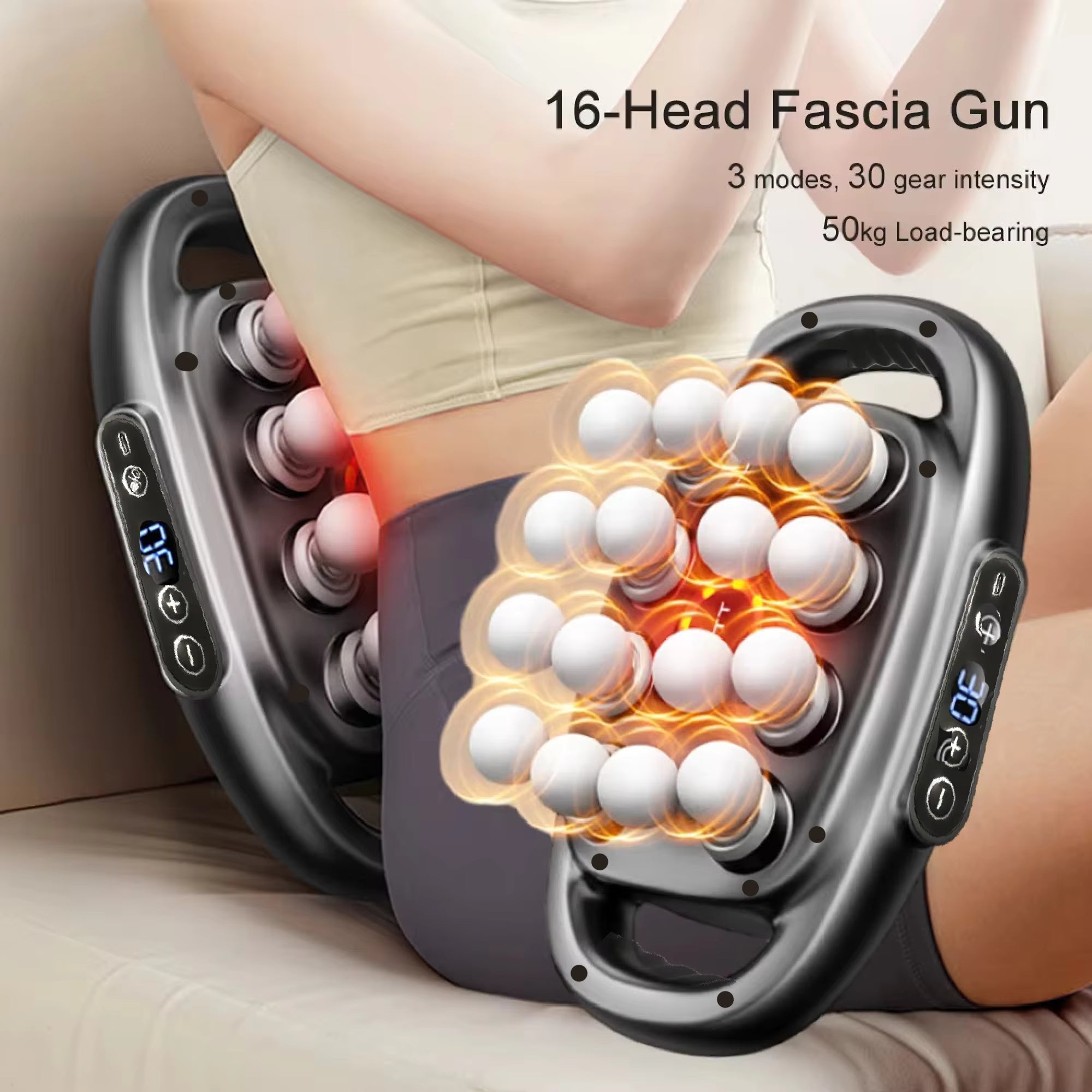 Deep Tissue Massage Gun — 16 Attachments
